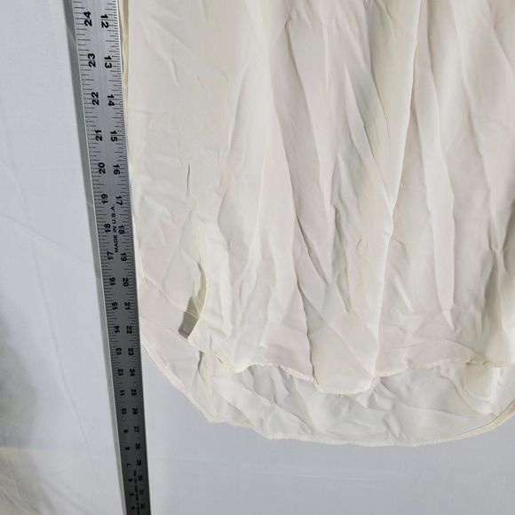 LOFT White Pleated V-Neck Shell Sleeveless Blouse Women  Petite XSP - Picture 7 of 8